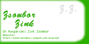 zsombor zink business card